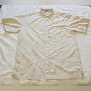 Anchor Blue brand XL men's beige color short sleeved button-front casual shirt.